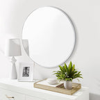 CULER Round White Bathroom 24 Inch Mirror, Circle Wall Modern Mirror - Image 3