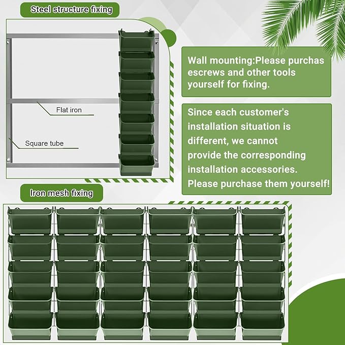 Briwooody 1 Set 2 Pocket Vertical Stackable Wall Planters Kit Outdoor Self - Image 4