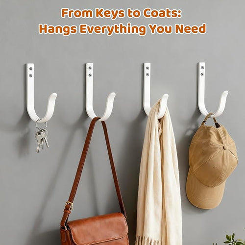 12 Pcs Wall Hooks for Hanging, Large Coat Hooks Wall Mount, Heavy Duty Screw in - Image 2