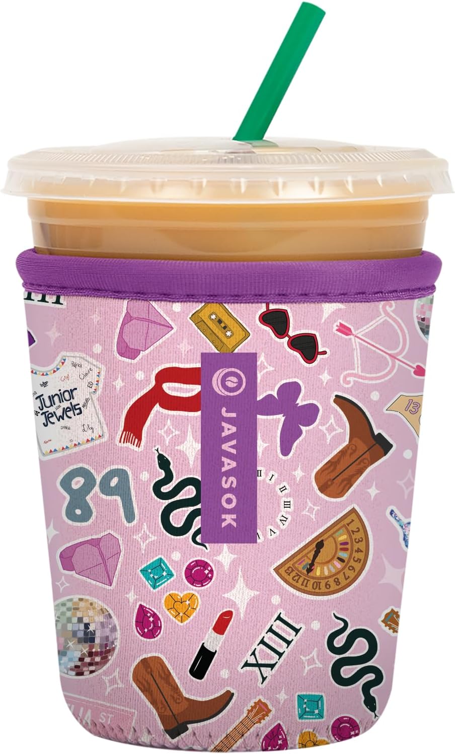 Sok It JavaSok Iced Coffee & Cold Soda Insulated Neoprene Cup Sleeve (On Tour, Small: 16-20oz)