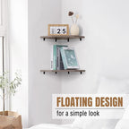Fun Memories Corner Shelf Wall Mount, Floating Corner Shelves, Rustic Wood Wall - Image 3