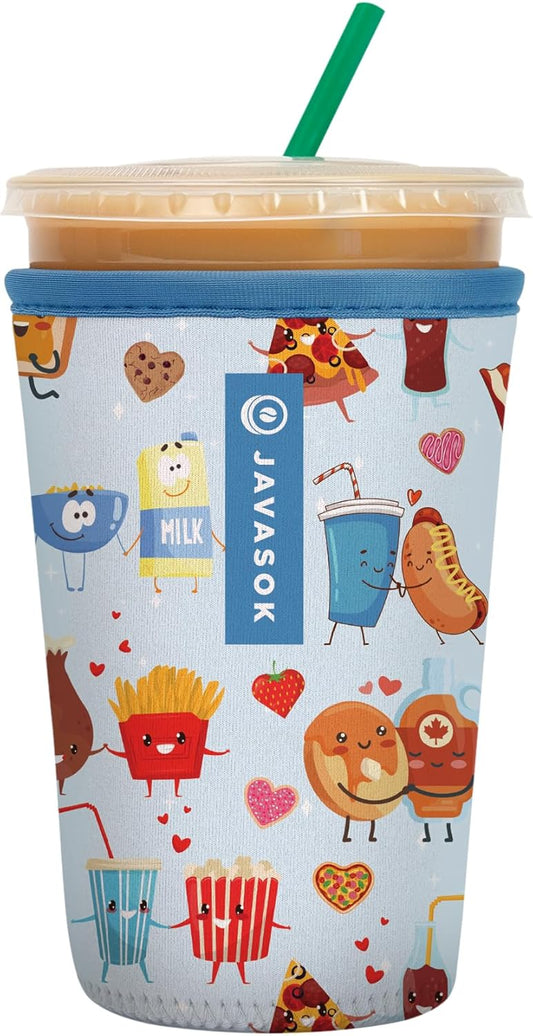 Sok It JavaSok Iced Coffee & Cold Soda Insulated Neoprene Cup Sleeve (Bestie Bites, Medium: 22-28oz)
