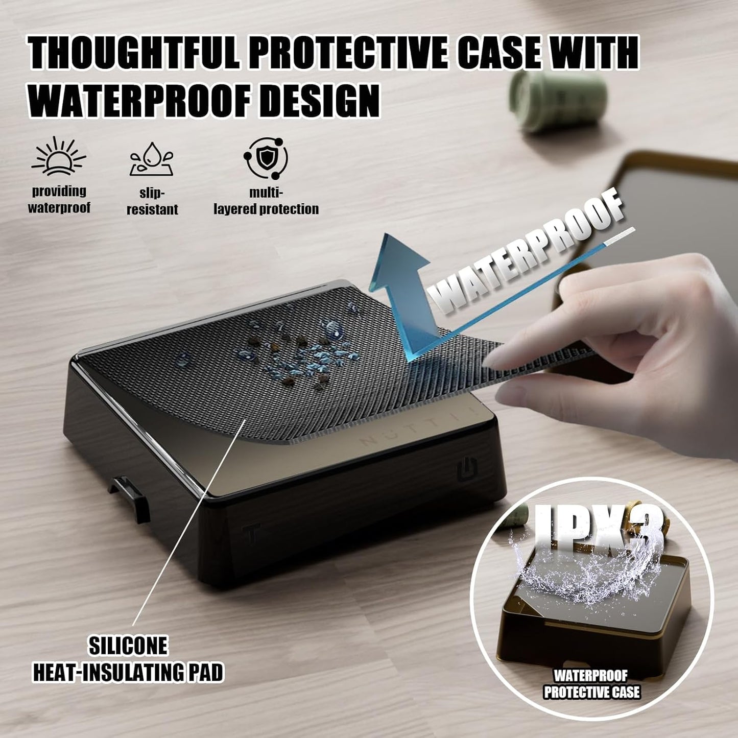 Coffee Scale PRO - 0.1g Precision Digital Rechargeable Espresso Scale with Timer, LED Hidden Screen, Portable Compact for Coffee Beans, Grounds, Baking & Food, Spill-Free Notched Lid for Easy Pouring