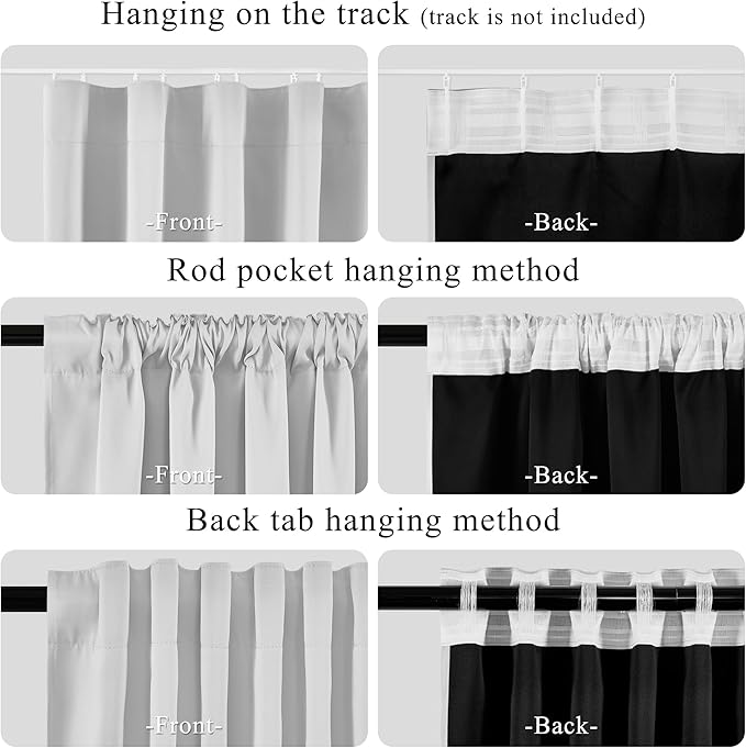 RYB HOME 100% Blackout Curtains Extra Wide - Image 4
