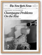 iHery Champagne Problems On the Rise Newspaper Headline Framed Wall Art by iHery