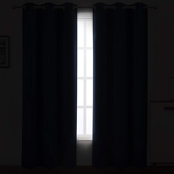 LEMOMO Blackout Curtains 42 x 84 inch/Navy Curtains Set of 2 Panels/Thermal - Image 3