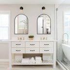 22" x 30" Black Arched Mirror, Arch Wall Mirror, Metal Frame Black Bathroom - Image 6