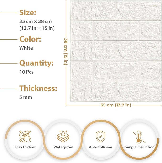 JOLOV 20 PCS 3D Wall Panels Peel and Stick - Image 3