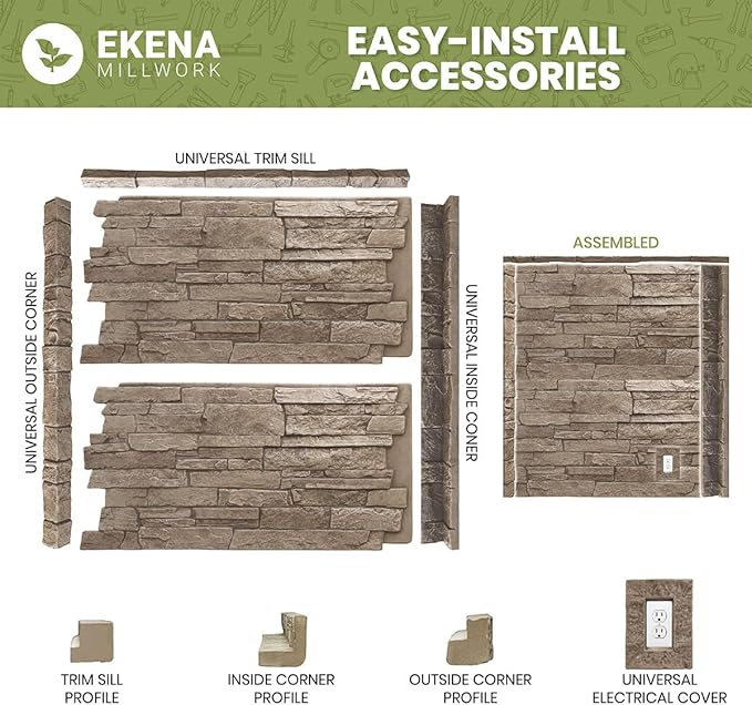 EverStone Cobblestone Faux Stone Panel, Rustic Roast Color - Image 15