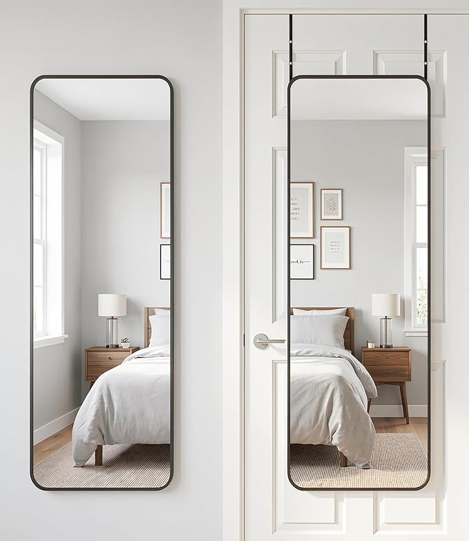 Antok 58"x20" Over the Door Mirror, Full Length Mirror Door Hanging by AntokMirror