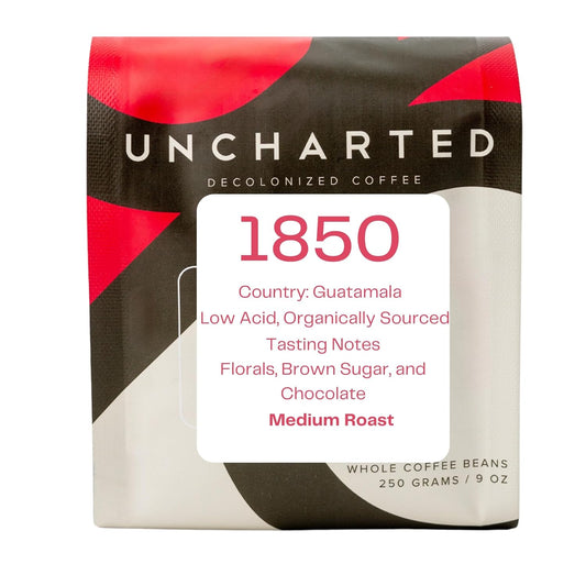 Uncharted Coffee 1850 Guatemala Whole Bean – Organic Single-Origin Medium Roast, Direct Trade, Balanced Flavor with Cocoa & Citrus Notes, Fresh Roasted, 9 oz Bag