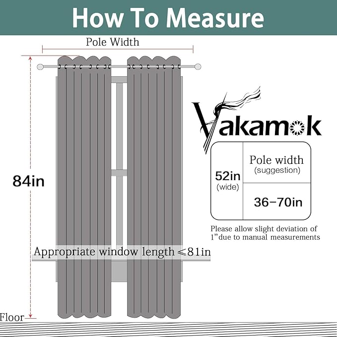 Yakamok 100% Blackout Curtains 84 Inches Long, 2 Thick Layers Heat and Full - Image 9