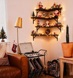 LEOPO Corner Floating Shelves Wall Mounted Set of 6, Corner Wall Shelves Rustic - Image 2