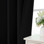 CUCRAF Black Blackout Curtains 108 inch Length 2 Panels Set, Rod Pocket Room - Image 6