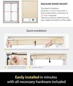 UNISHADES Custom No Tools No Drill Cordless Mini Blinds, 100% Privacy L-Shaped - Image 6