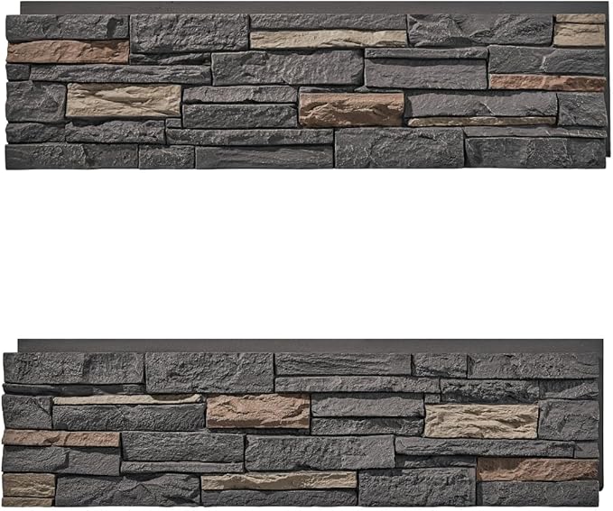 6-Pack Faux Stone Wall Panels PU Stone Veneer Siding, Mortarless 46.25x12.88 - Image 3