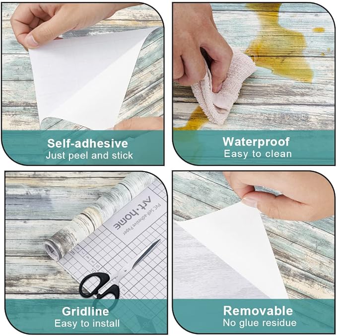 Arthome 17"×393" Rustic Wood Contact Paper Peel and Stick Self-Adhesive - Image 6