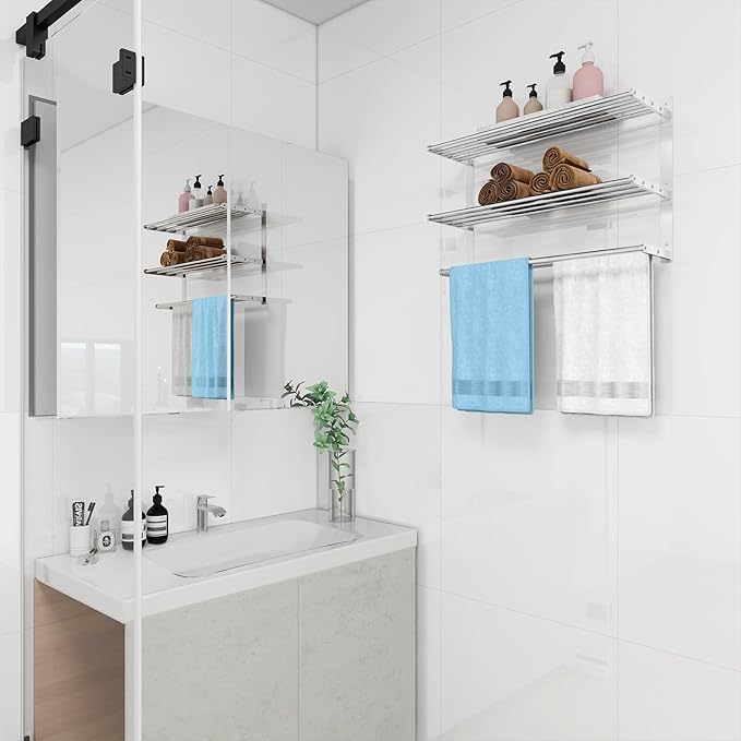 Towel Racks for Bathroom Wall 24 Inch, 3 Tier Bathroom Towel Shelf - Image 6