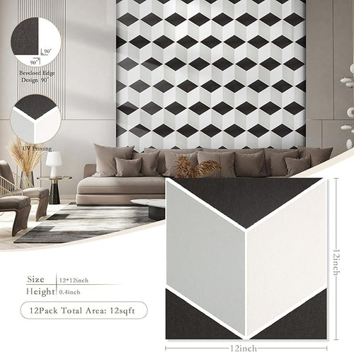 12Pack Acoustic Panels, Self-Adhesive Sound Proof Panels - Image 2