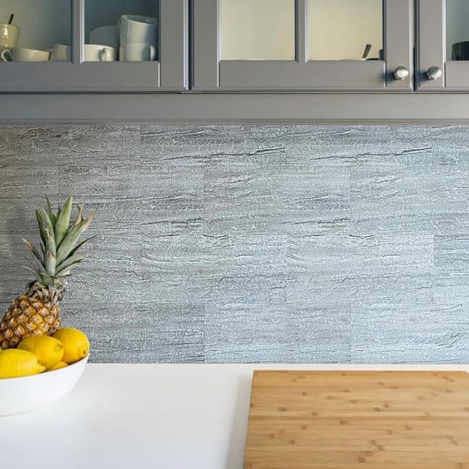 AULIGET 2-Piece Grey Shale Peel and Stick Backsplash Wall Tiles, Laundry Room - Image 6