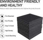 Focusound 24 Pack Grey Acoustic Foam Panels 1" x 12" x 12" Sound Proof Foam - Image 3