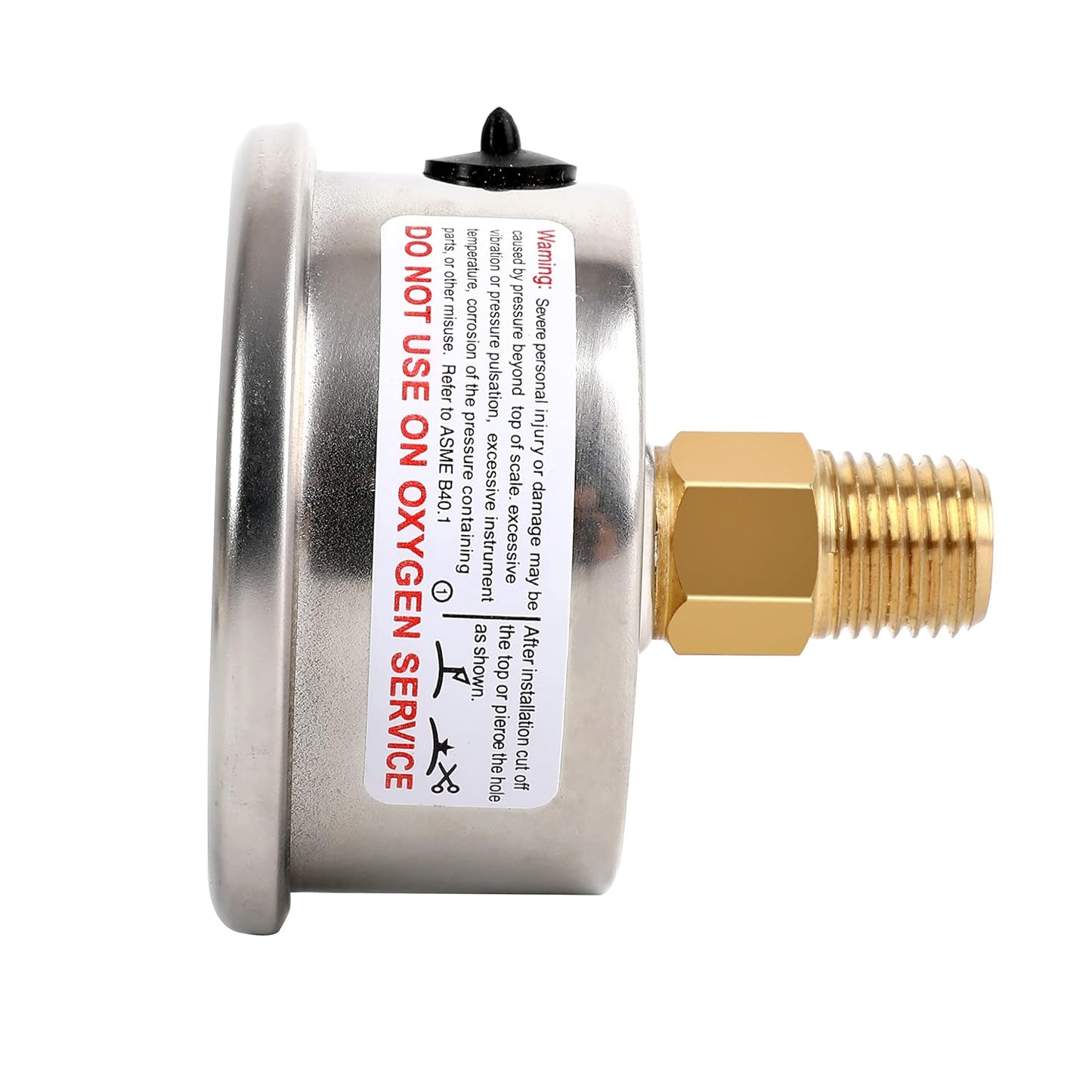 Glycerin Filled Low Pressure Gauge 30psi/2bar, Stainless Steel case, Brass Inside Construction, 2-1/2" dial, 1/4" NPT Back Connection…