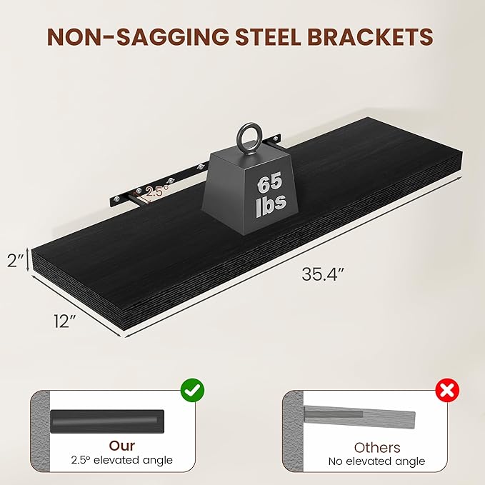 Vivelove 12" Deep Floating Shelves - Image 3