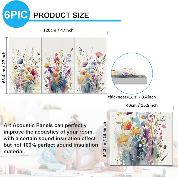 JBER Art Acoustic Panels, 47.2X27 Inches Acoustical Wall Panels, Sound - Image 2