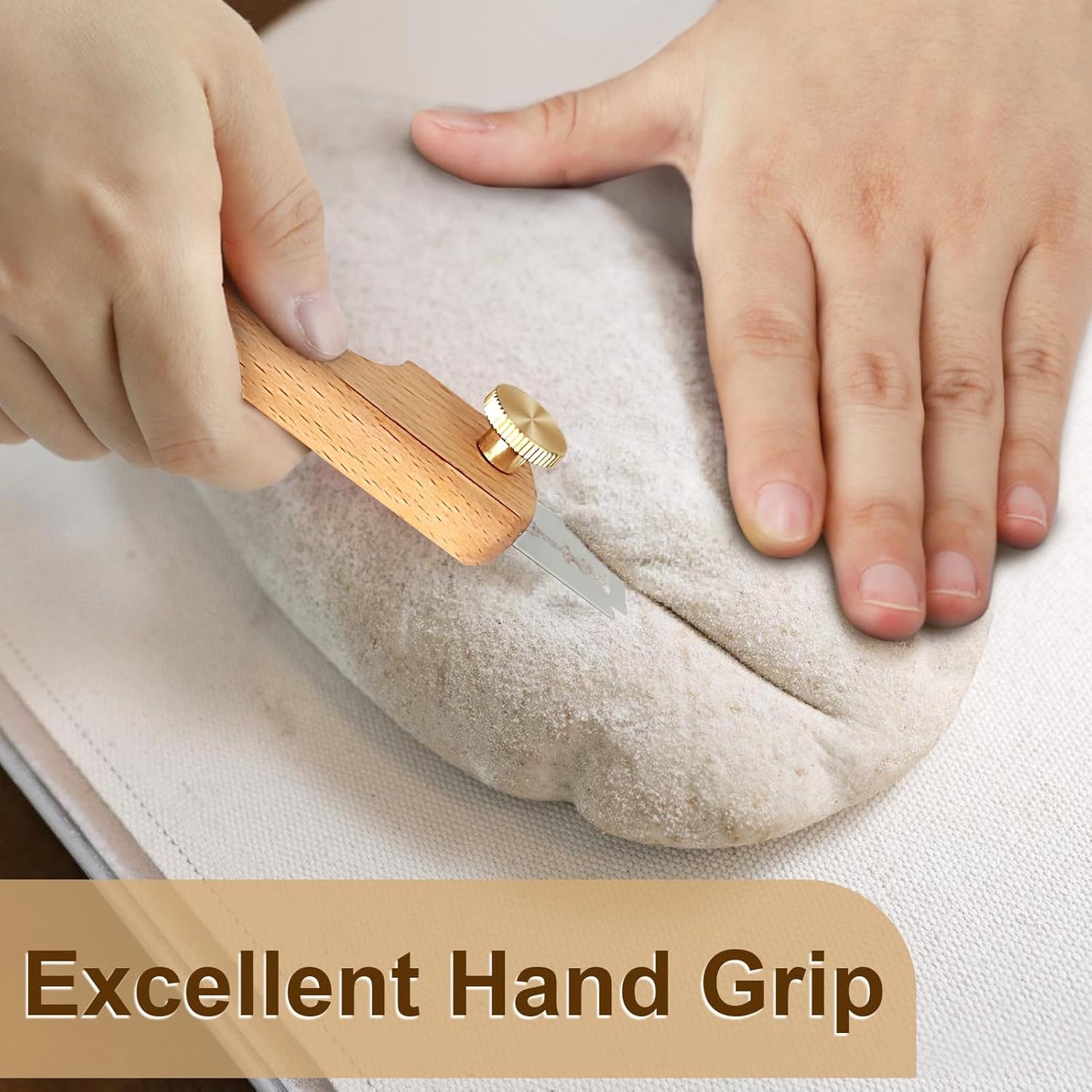 Bread Lame,Magnetic Wooden Dough Scoring Tool,Hand Crafted Sourdough Lame Scoring Tool for Sourdough Bread Baking with 5 Razor Blades