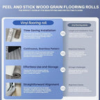 Wood Grain Peel and Stick Floor Tiles – 11.8” Width, Full Roll Length of 394" – - Image 7
