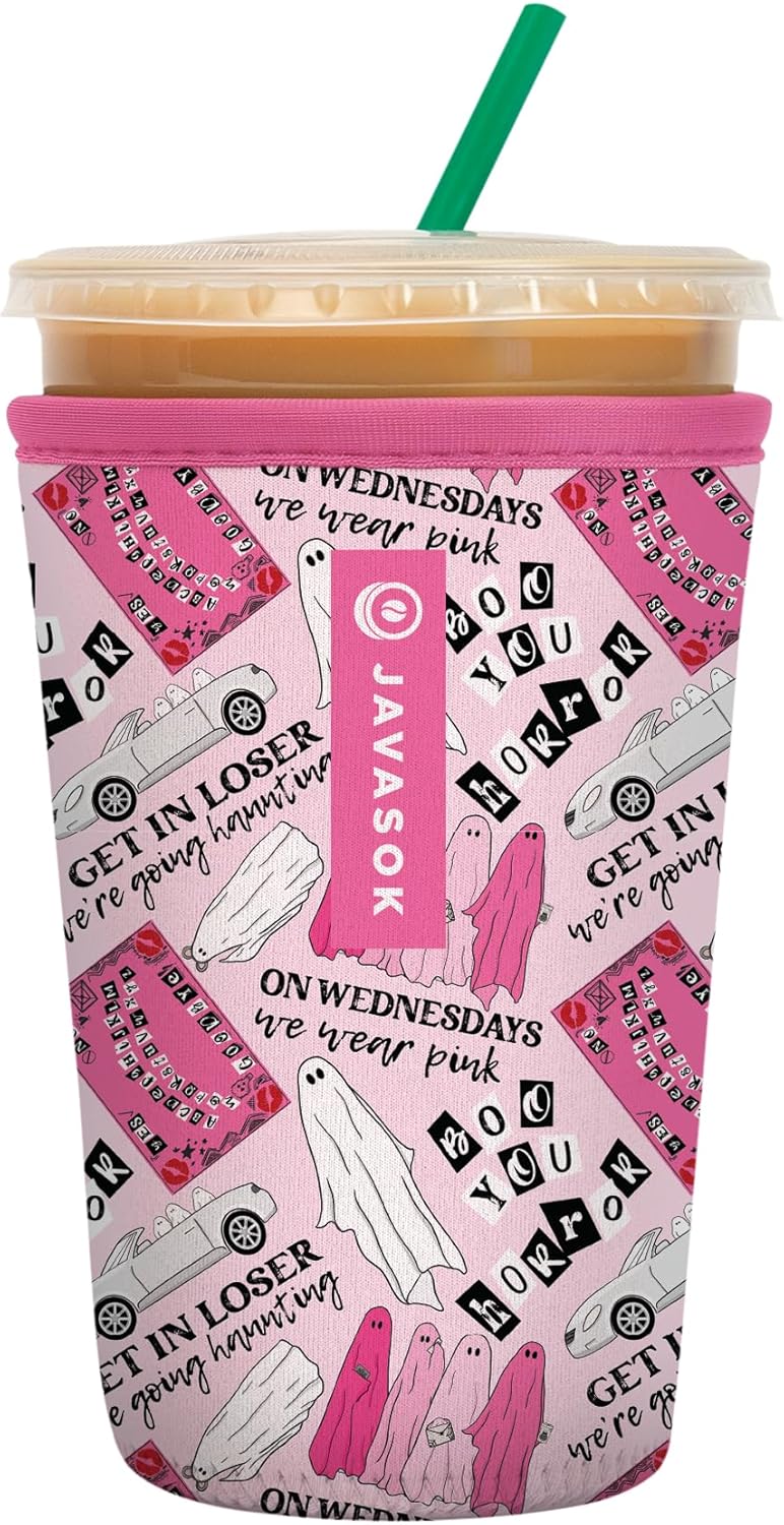 Sok It JavaSok Iced Coffee & Cold Soda Insulated Neoprene Cup Sleeve (She Doesn't Even Ghost Here, Medium: 22-28oz)