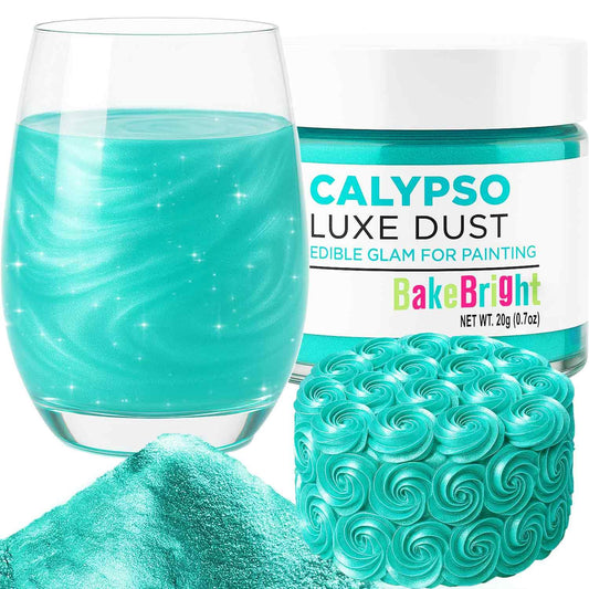 Bulk (20g) Luster Dust Edible Cake Decorations, Teal Edible Dust for Cake Edible Luster Dust for Cupcake Decorations, Cake Drip, Teal Edible Paint for Cakes, Edible Shimmer Dust for Drinks