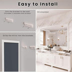 Amorho Bathroom Mirror, 50x36 Inch White Framed Bathroom Mirrors - Image 7