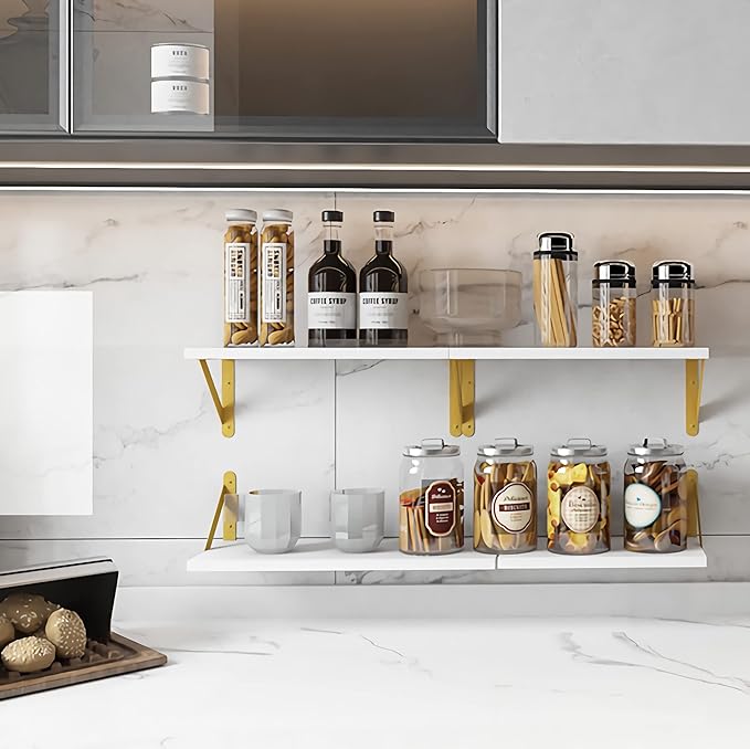 YGEOMER White Shelves for Wall, Different Sizes Wall Floating Shelves for - Image 7