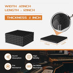 54 Pack Sound Proof Foam Panels |12"×12"×1" Quick-Recovery Soundproof Wall - Image 3