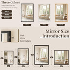 Syndra Black Wood Frame Bathroom Mirror, Waterproof Slim Deep Frame, - Image 7