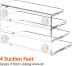 FUCDTEFC Desk Mail Organizer, 3 Section Clear Acrylic File Holder Letter - Image 4