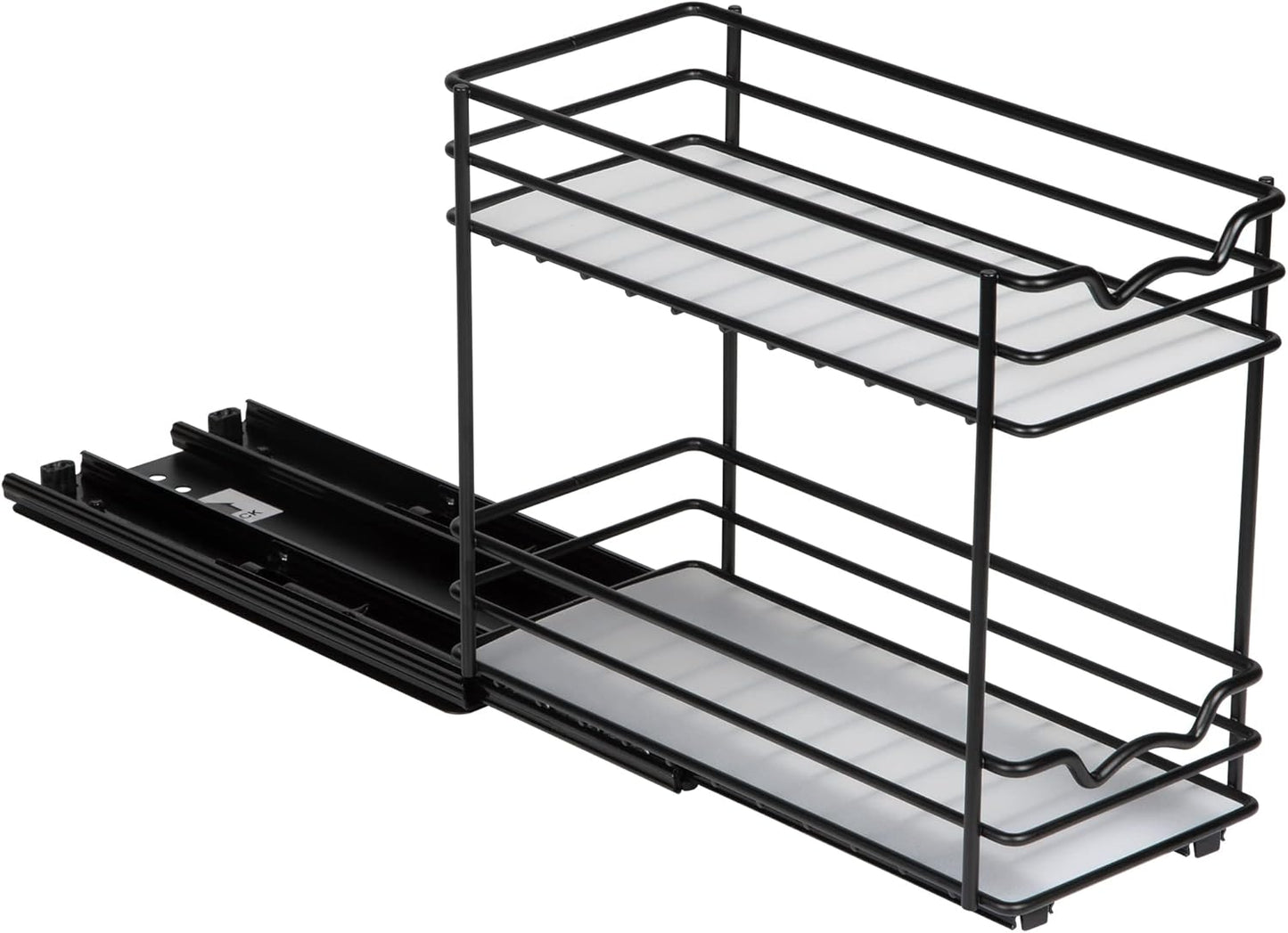 Pull Out Cabinet Organizer for Spices, Cans - Heavy Duty with Lifetime Limited Warranty- Pull Out Spice Rack- Cabinet Pull Out Shelf for Cans,Dishes, Etc, 4-1/2"Wx10-3/8"Dx8-7/8"H, Black