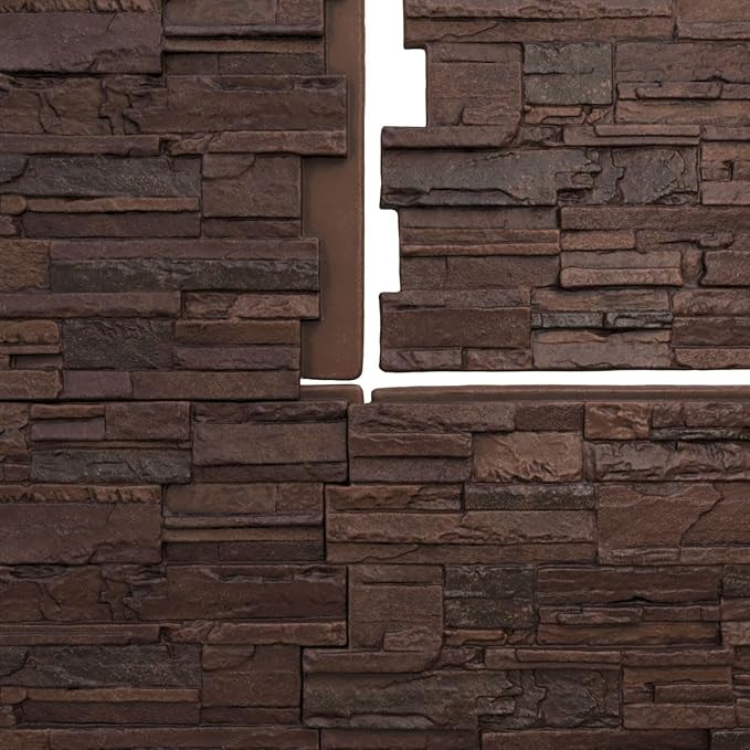 EverStone Cascade Faux Stone Panel, 48 5/8"W x 24 3/4"H x 1 1/4"D, Deep Creek - Image 9