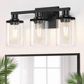 DORESshop 17 Inch Bathroom Light Fixtures, 3-Light Black Bathroom Lighting by DORESshop