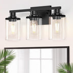 DORESshop 17 Inch Bathroom Light Fixtures, 3-Light Black Bathroom Lighting by DORESshop