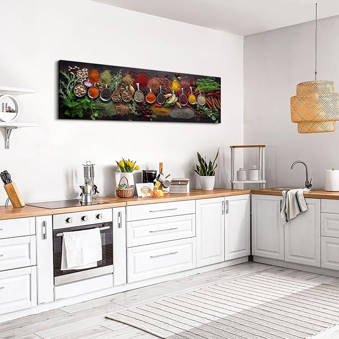 Large Colorful Kitchen Wall Art Spices Herb Food Picture - Image 5