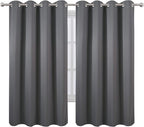 LEMOMO Grey Bedroom Blackout Curtains/52 x 63 Inch Long/Set of 2 Curtain - Image 2