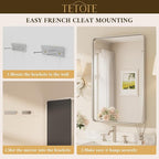 TETOTE 60 x 40 Inch Brushed Nickel Mirror - Image 7