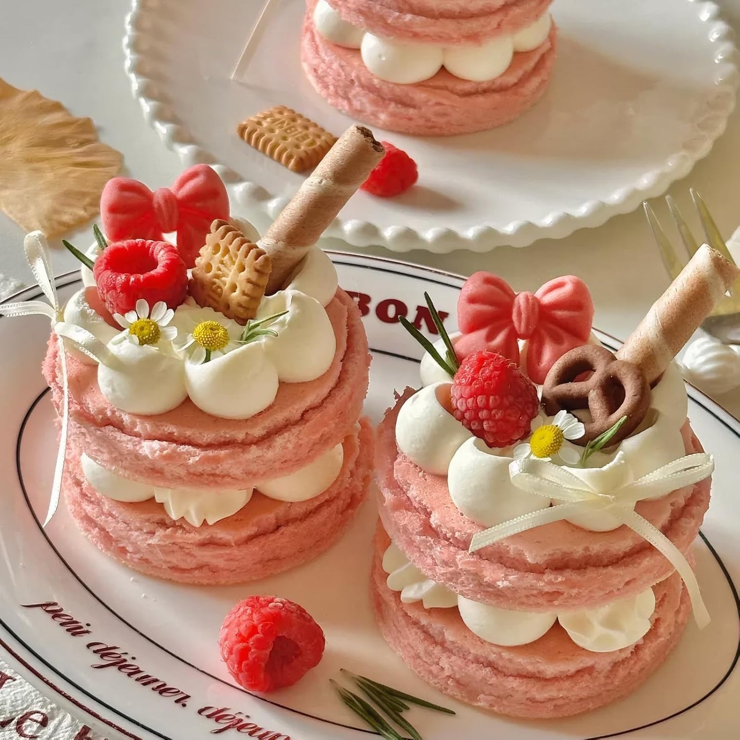 Bow Molds for Chocolate 4 PCS,Bow Chocolate Molds Silicone DIY Baking Supplies,for Chocolate, Fondant, Ice Cubes, and More(Square+round, Pink, 2.7in)