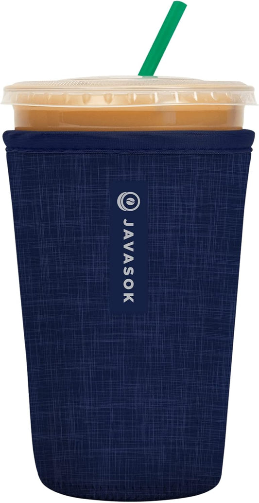 Sok It JavaSok Iced Coffee & Cold Soda Insulated Neoprene Cup Sleeve (Blue Jean, Medium: 22-28oz)