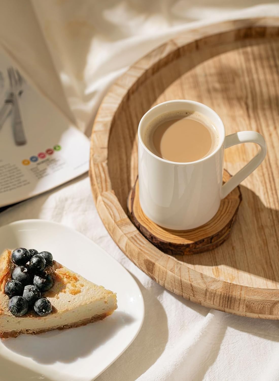 Sweese White Coffee Mug, Porcelain 11 Oz Coffee Mugs Set of 6, Ceramic Coffee Cups with Handle for Coffee, Tea, Cocoa, Cappuccino, Latte and Mulled Drinks