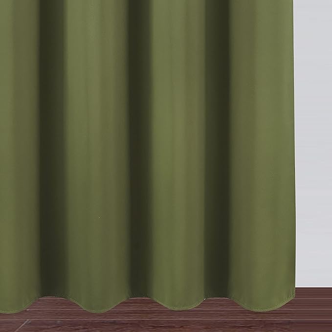 LEMOMO Olive Green Blackout Curtains/52 x 84 Inch Long/Set of 2 Curtain - Image 9