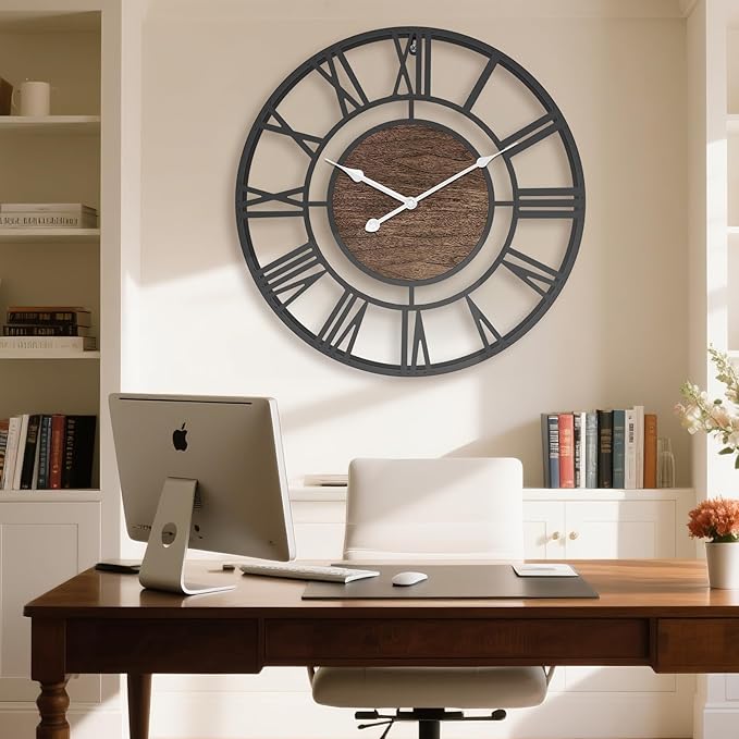 Pytha Sight Large Wall Clock for Lving Room, 16 Inch Modern Industrial - Image 5