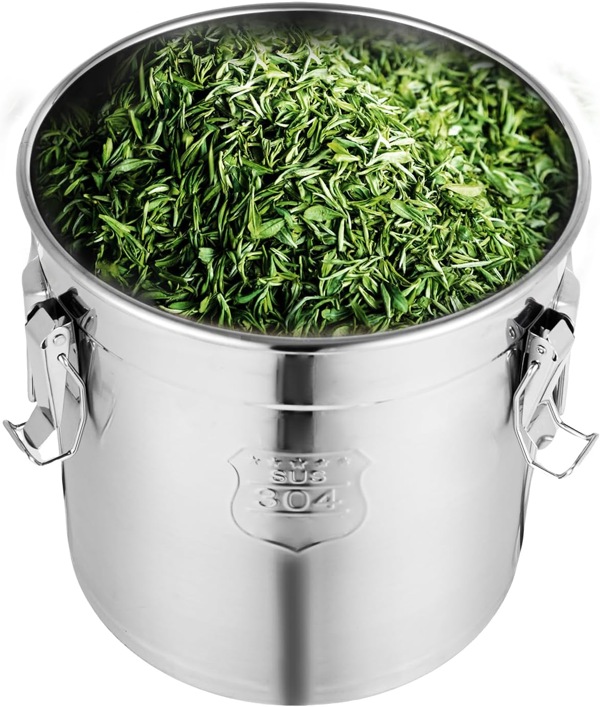 710 OZ Stainless Steel Canister Rice Cereal Grain Storage Containers with Lid Airtight Coffee Bean Storage Milk Flour Sugar Food Storage for Home Bar Restaurant (21L/710 OZ)